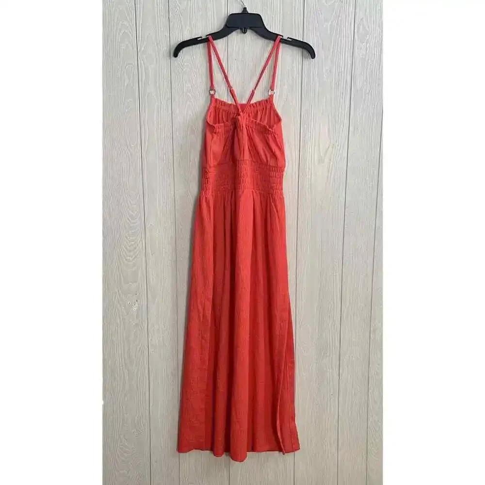 Michael Kors Geranium Coral Sleeveless Midi Dress Size XS NWOT